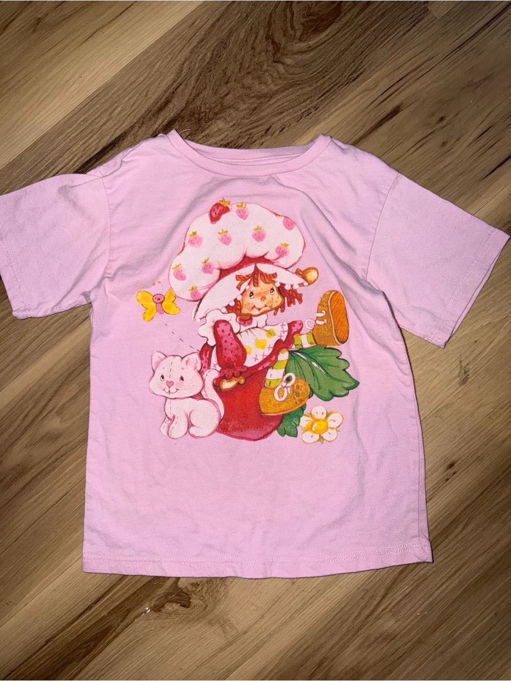 Disney Pink Strawberry Short Sleeve Tee with Graphic
